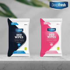 Khăn Ướt Khử Mùi Deep Fresh Deo Wipes 2 Trong 1 Ngăn Mùi 24H 20 Miếng