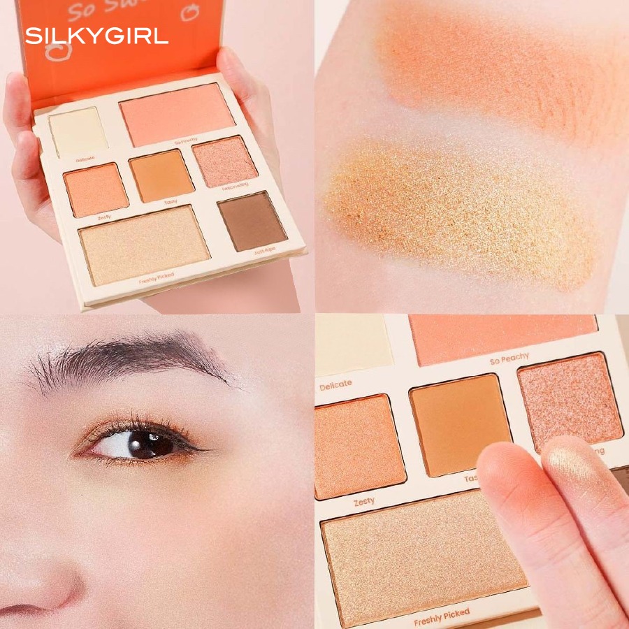 Bảng Phấn Mắt Và Má 7 Ô Silkygirl Eye & Face Palette 12.6gBảng Phấn Mắt Và  Má 7 Ô Silkygirl Eye & Face Palette 12.6g #02 Juicy P – annguy.beauty