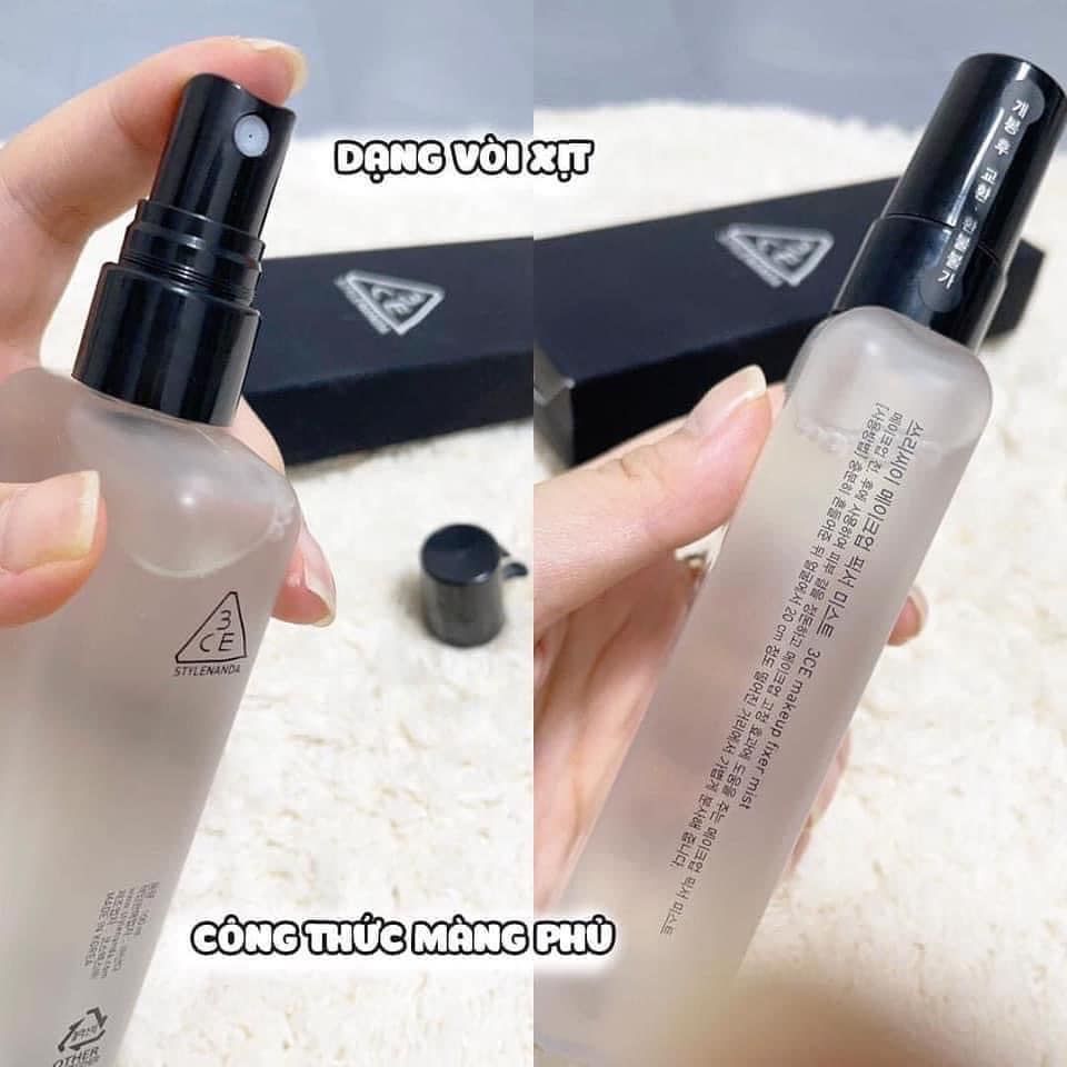 Xịt Khóa Nền 3CE Makeup Fixer Mist Giữ Lớp Nền Lâu Trôi 100ml