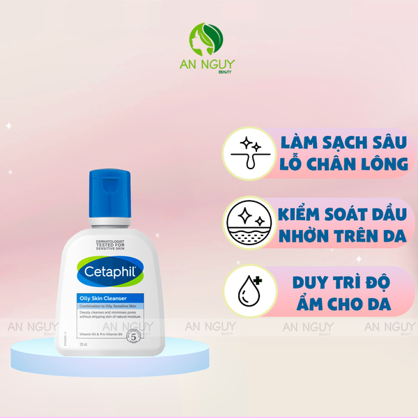 Sữa Rửa Mặt Cetaphil Oily Skin Cleanser Dành Cho Da Hỗn Hợp Đến Da Dầu 125ml
