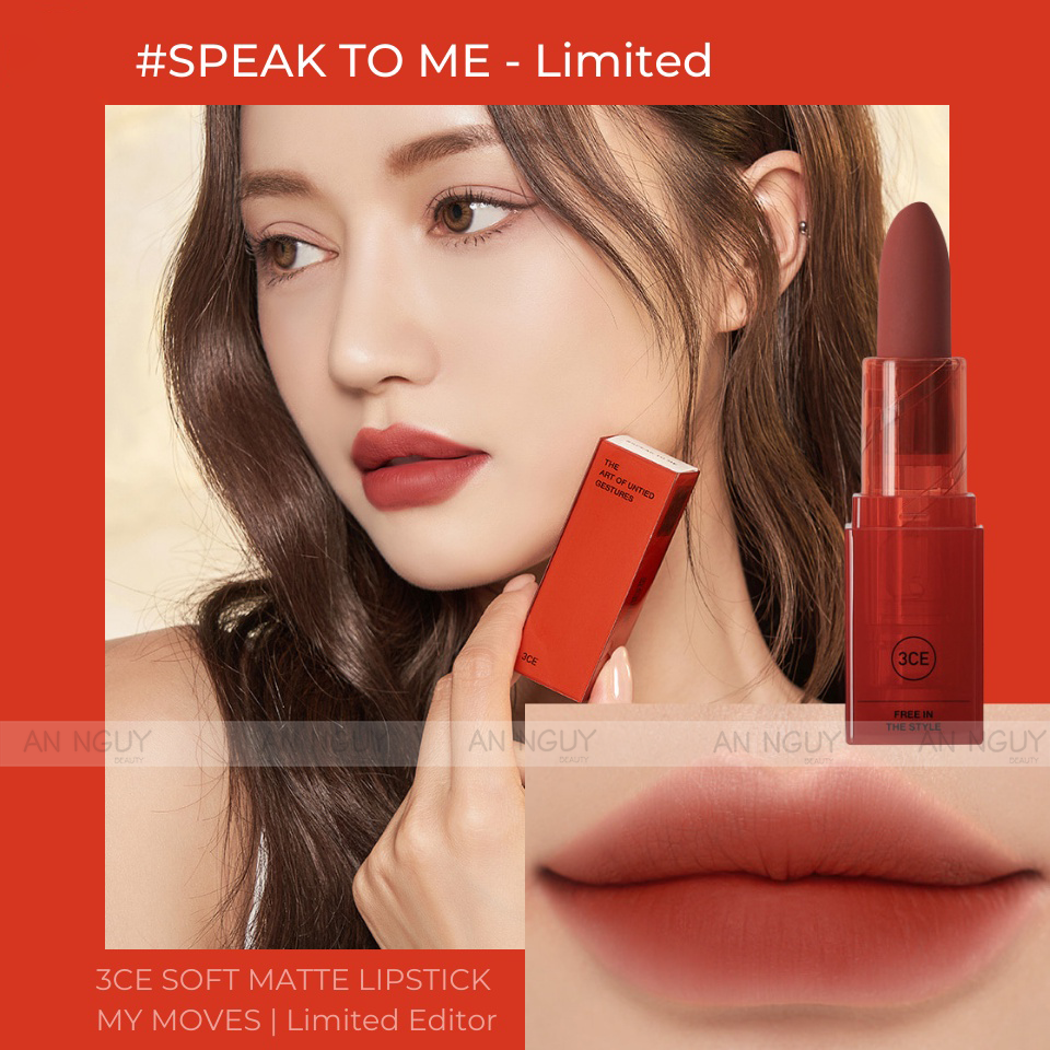 Son Thỏi 3CE Soft Matte Lipstick My Moves Edition (Bản Giới Hạn) 3.5gr