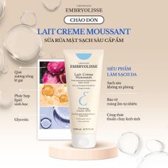 Sữa Rửa Mặt Embryolisse Lait-Crème Moussant Foaming Cream Milk Sạch Sâu Cấp Ẩm 200ml