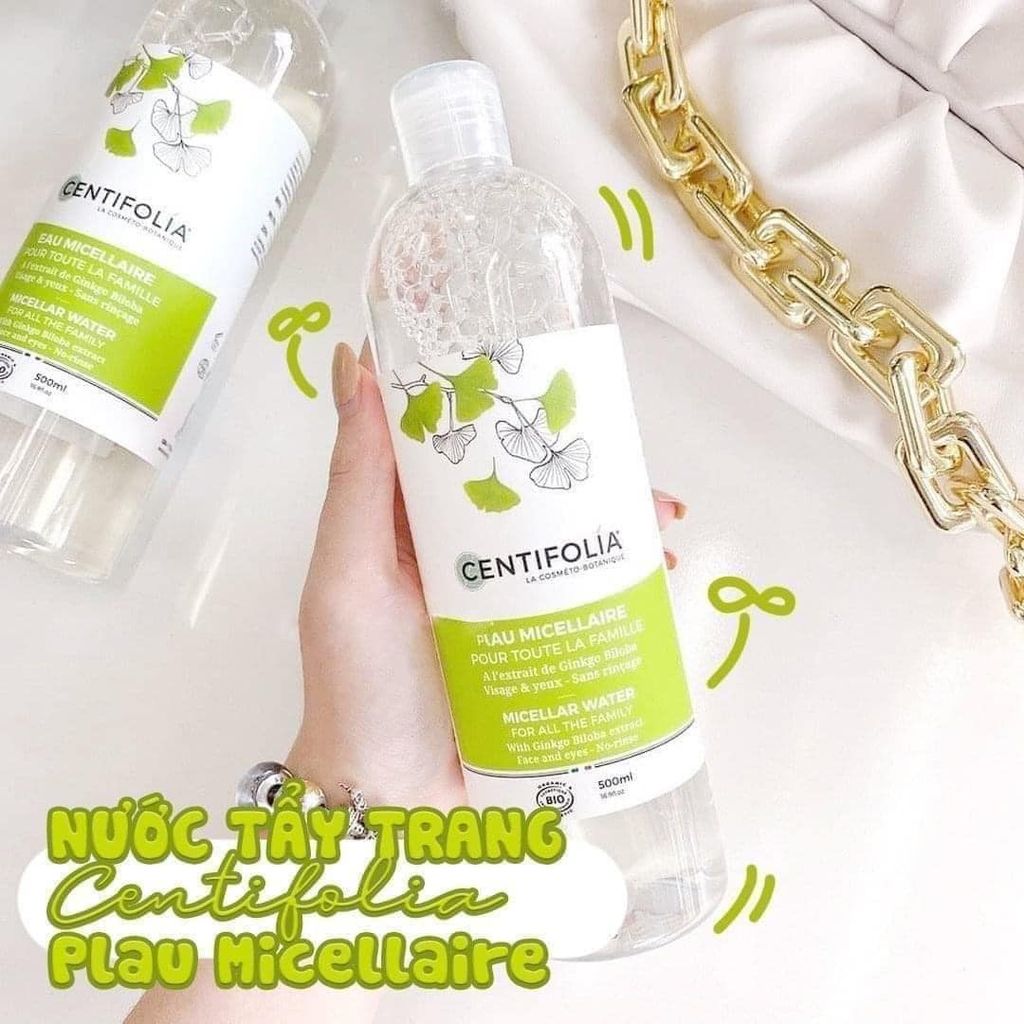 Nước Tẩy Trang Centifolia Micellar Water Chiết Xuất Lá Bạch Quả Cho Mọi Loại Da 500ml