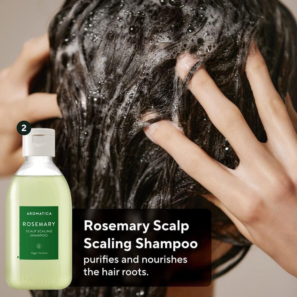 Dầu Gội Hương Thảo Aromatica Rosemary Scalp Scaling Shampoo Ngăn Rụng Tóc 400ml