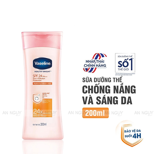 Dưỡng Thể Vaseline Sun+Pollution Body Lotion SPF24 PA++ Chống Nắng Và Dưỡng Trắng Da