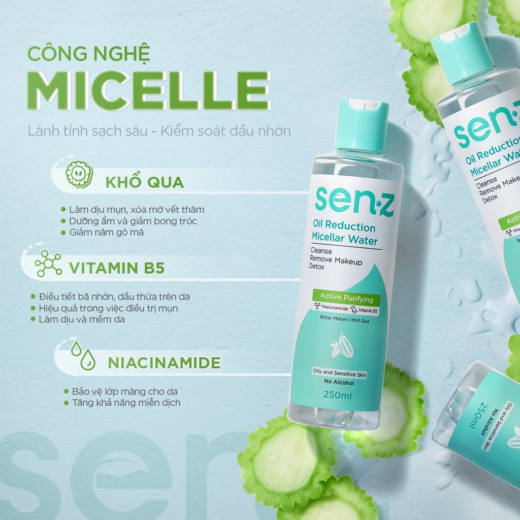 Nước Tẩy Trang Senz Micellar Water Làm Sạch Da 250ml