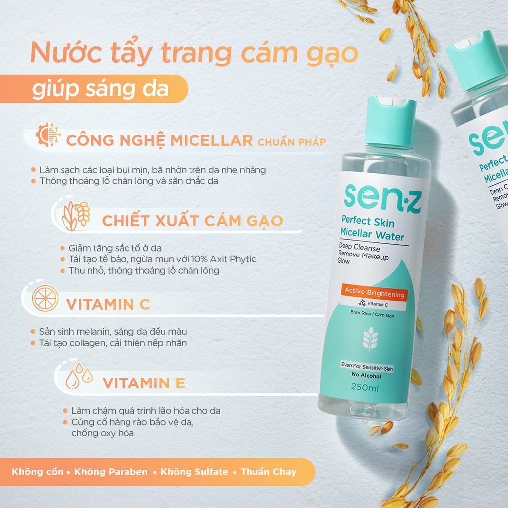 Nước Tẩy Trang Senz Micellar Water Làm Sạch Da 250ml