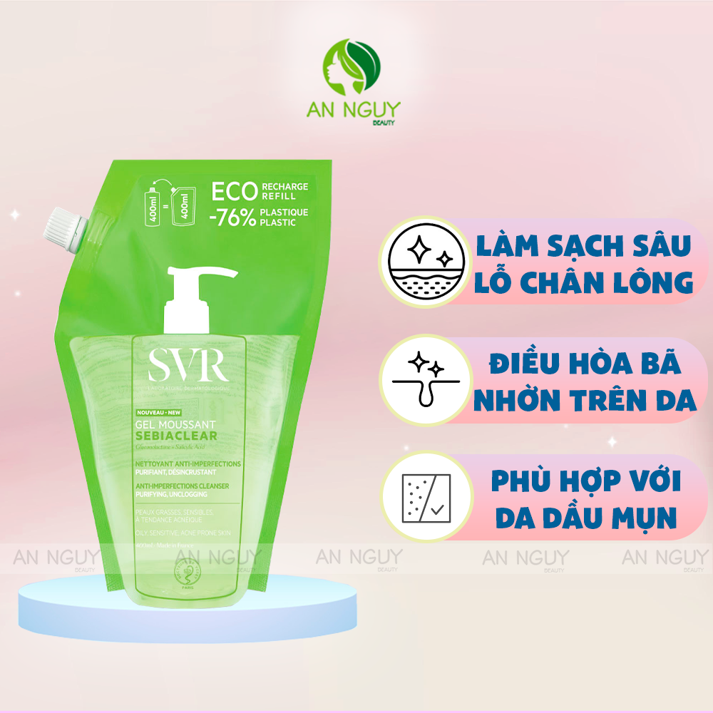 Gel Rửa Mặt SVR Sebiaclear Gel Moussant Không Chứa Xà Phòng Dành Cho Da Dầu