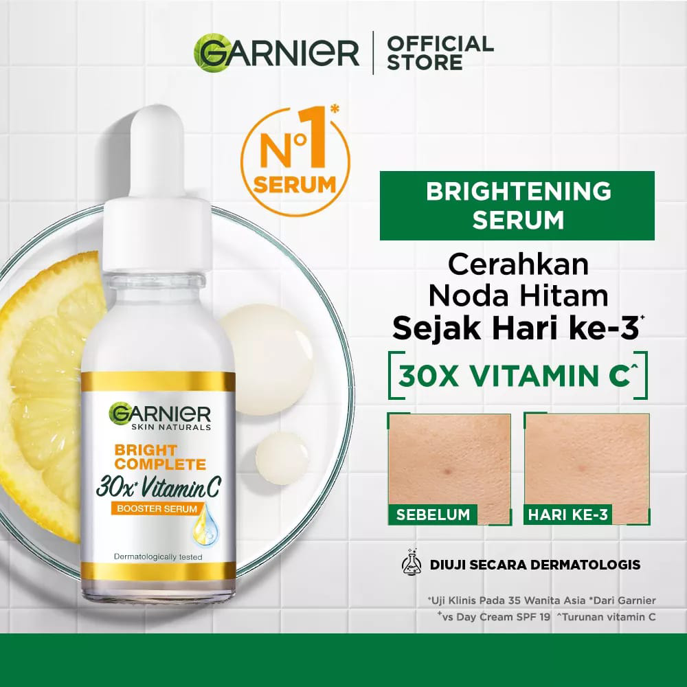 Tinh Chất Garnier Complete Speed 30x Vitamin C Booster Serum Dưỡng Sáng Da, Mờ Thâm 30ml