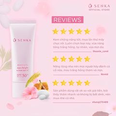 Chống Nắng Serum Senka 3 In 1 Aqua Bright Serum In CC SPF 50+ PA++++ Dưỡng Sáng 40g