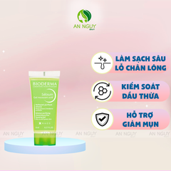 Gel Rửa Mặt Bioderma Sébium Gel Moussant Actif Làm Sạch Sâu, Giảm Mụn