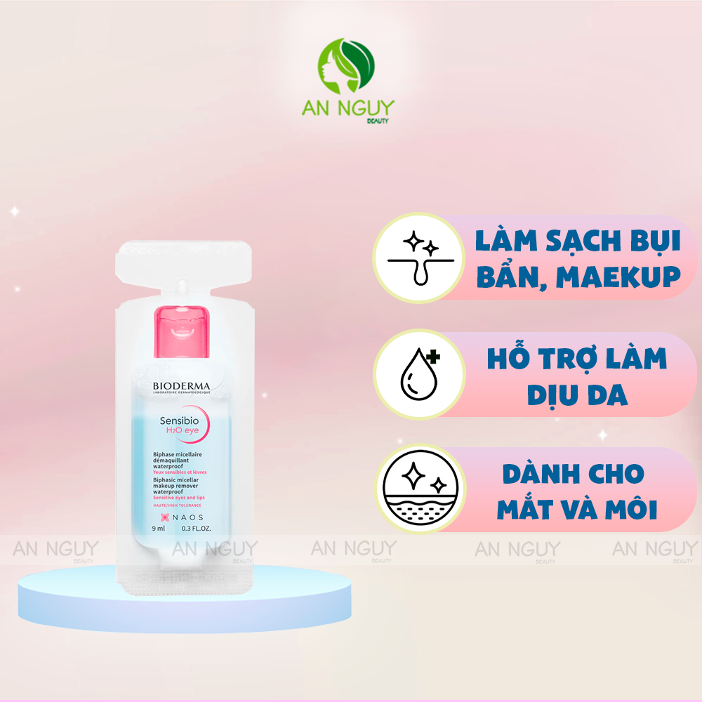Tẩy Trang 2 Lớp Mắt Môi Bioderma Sensibio H2O Eye Sạch Thoáng, Mềm Ẩm