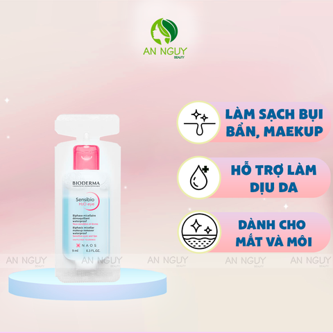 Tẩy Trang 2 Lớp Mắt Môi Bioderma Sensibio H2O Eye Sạch Thoáng, Mềm Ẩm