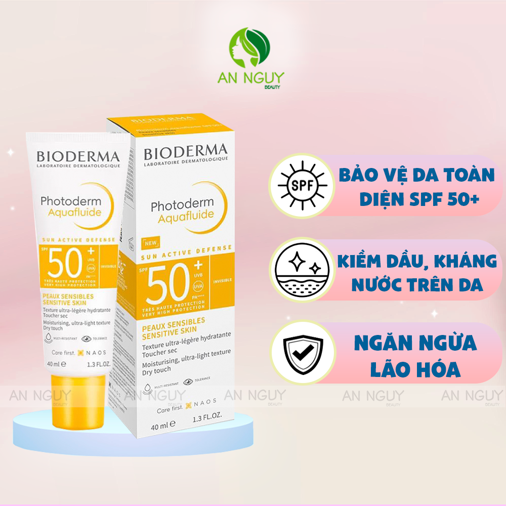 Kem Chống Nắng Bioderma Photoderm Aquafluide SPF 50+ Bảo Vệ Da Tối Ưu 40ml