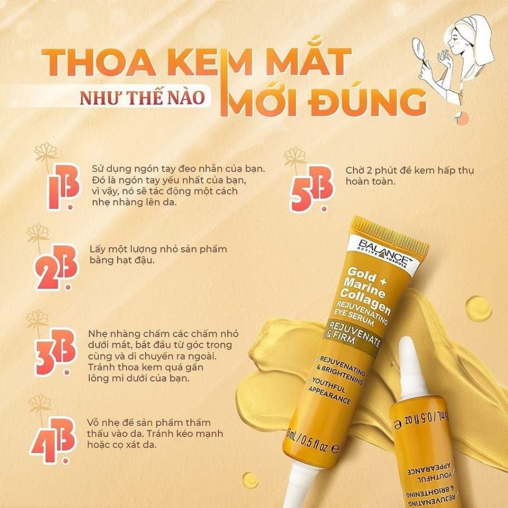 Serum Dưỡng Mắt Balance Active Formula Gold + Marine Collagen Rejuvenating Eye Serum 15ml