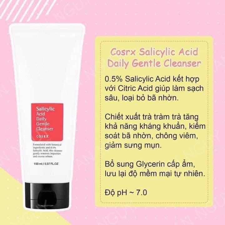 Sữa Rửa Mặt Trị Mụn Cosrx Salicylic Acid Daily Gentle 150ml