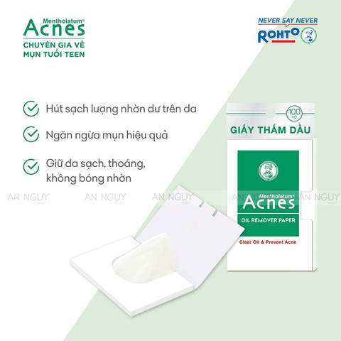 Giấy Thấm Dầu Acnes Oil Remover Paper Kiểm Soát Nhờn, Ngừa Mụn 100 Tờ