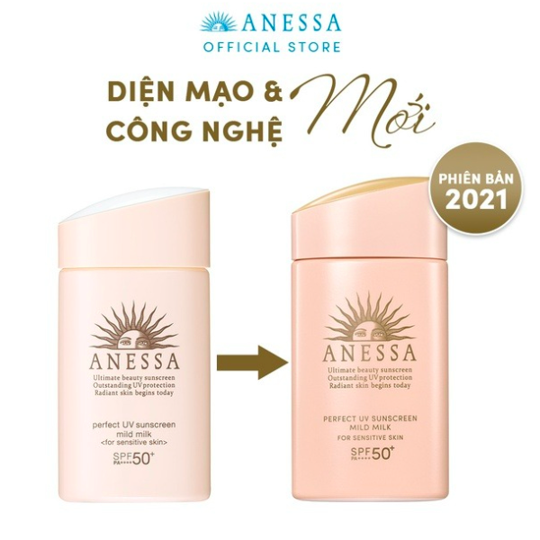 Sữa Chống Nắng Anessa Perfect UV Sunscreen Mild Milk Cho Da Nhạy Cảm Và Trẻ Em 60ml