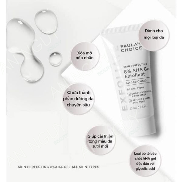 Tẩy Tế Bào Chết Hoá Học Paula's Choice Skin Perfecting 8% AHA Gel Exfoliant 15ml