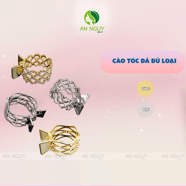 Cào Tóc Đính Đá / Ngọc Trai Bằng Kim Loại Nhiều Mẫu Sang Trọng Lấp Lánh Dùng Cố Định Tóc