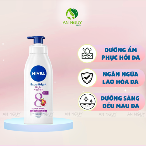 Sữa Dưỡng Thể Nivea Extra Bright Night Nourish Body Lotion Dưỡng Trắng