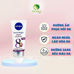 Serum Dưỡng Thể Nivea Extra Bright Night Nourish Super Food 50X Vitamin C Body Serum 180ml