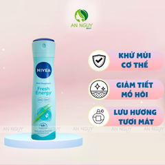 Xịt Khử Mùi Nivea Anti-Perspirant Fresh Energy Spray 48H Tươi Mát, Giảm Mồ Hôi 150ml