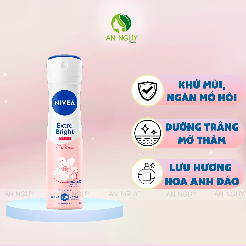 Xịt Ngăn Mùi Nivea Brightening Deep Serum Spray Dưỡng Sáng 150ml