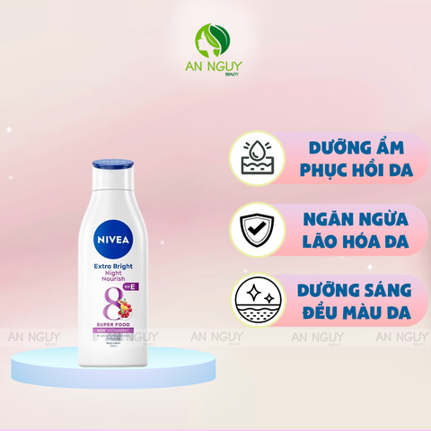 Sữa Dưỡng Thể Nivea Extra Bright Night Nourish Body Lotion Dưỡng Trắng