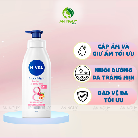 Sữa Dưỡng Thể Nivea Extra Bright Radiant & Smooth UV Super Food 40X Vitamin C Dưỡng Trắng Da