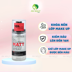 Xịt Khoá Nền Catrice Oil Control Matt Fixing Spray Kiềm Dầu Giữ Lớp Makeup 50ml