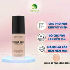 Kem Nền Catrice Invisible Cover Foundation Mịn Lì, Mỏng Nhẹ 30ml