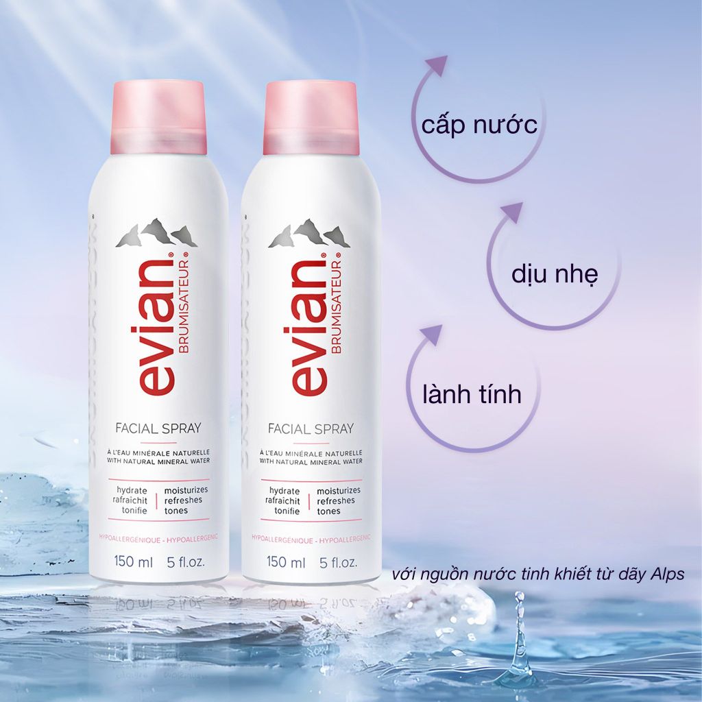 Xịt Khoáng Evian Facial Spray Cấp Ẩm Và Làm Dịu Da