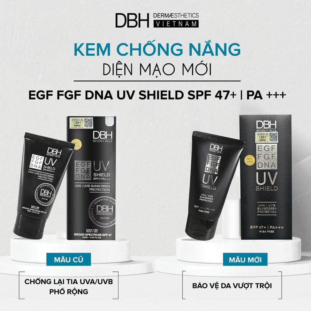 Kem Chống Nắng DBH EGF-FGF-DNA UV Shield SPF47+ PA+++ (Mẫu Mới) 60ml