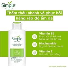 Sữa Dưỡng Ẩm Simple Hydrating Light Moisturiser Kind To Skin 125ml