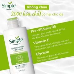 Sữa Dưỡng Ẩm Simple Hydrating Light Moisturiser Kind To Skin 125ml