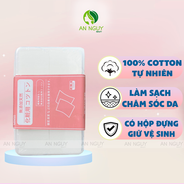 Bông Tẩy Trang Miniso Natural Cotton Pads 1000 Miếng