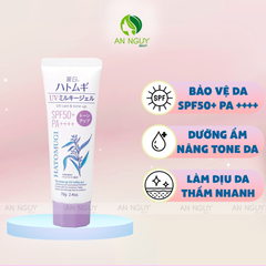 Kem Chống Nắng Hatomugi UV Care & Tone Up SPF50+ PA++++ Milky Gel Nâng Tông & Dưỡng Ẩm Da (Màu Tím) 70g