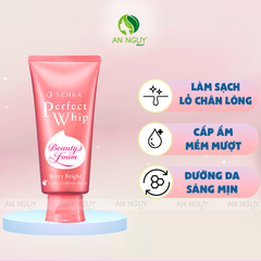 Sữa Rửa Mặt Senka Perfect Whip Berry Bright Sạch Sâu, Dưỡng Da Sáng Hồng 100gr