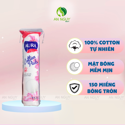 Bông Tẩy Trang Aura Cotton Pads 150 Miếng