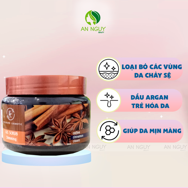 Tẩy Tế Bào Chết Exclusive Cosmetic Gel Scrub Cinamon Cloves Hương Quế Hồi Làm Sạch Tế Bào Chết Trên Da