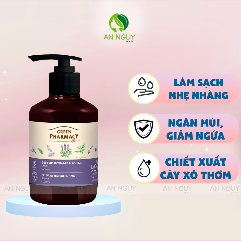 Dung Dịch Vệ Sinh Zelenaya Apteka Green Pharmacy Gel For Intimate Chiết Xuất Thiên Nhiên 370ml