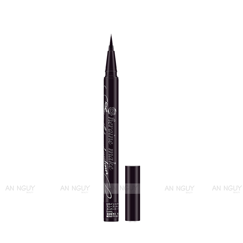 Bút Kẻ Mắt Nước Kissme Siêu Mượt Không Trôi Màu Đen Smooth Liquid Eyeliner Super Keep #01 Jet Black Black