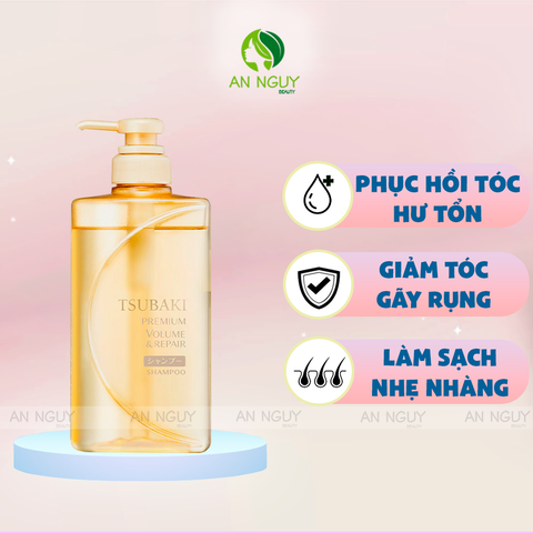 Dầu Gội Tsubaki Premium Shampoo Phục Hồi Hư Tổn 490ml