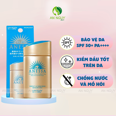 Sữa Chống Nắng Anessa Perfect UV Sunscreen Skincare Milk SPF50+ PA++++ Dưỡng Da Kiềm Dầu