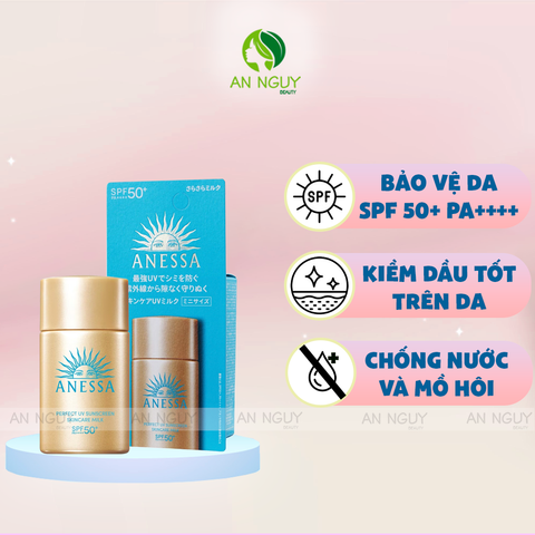 Sữa Chống Nắng Anessa Perfect UV Sunscreen Skincare Milk SPF50+ PA++++ Dưỡng Da Kiềm Dầu