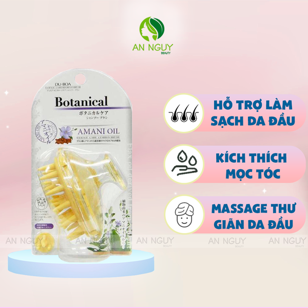 Lược Gội Đầu Botanical Amani Oil Làm Sạch, Massage Da Đầu