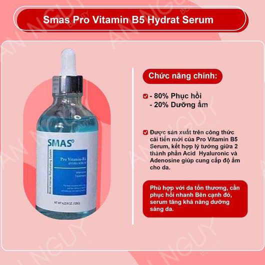 Tinh Chất SMAS Pro Vitamin B5 Hydra Cấp Nước, Phục Hồi Da 120gr