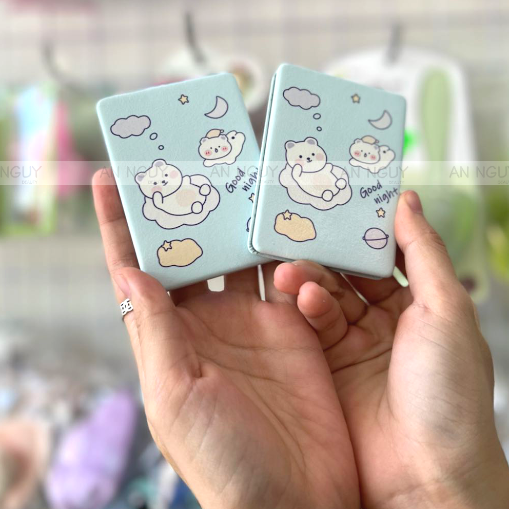 Gương Vuông 2 Mặt Cầm Tay Xinh Xắn