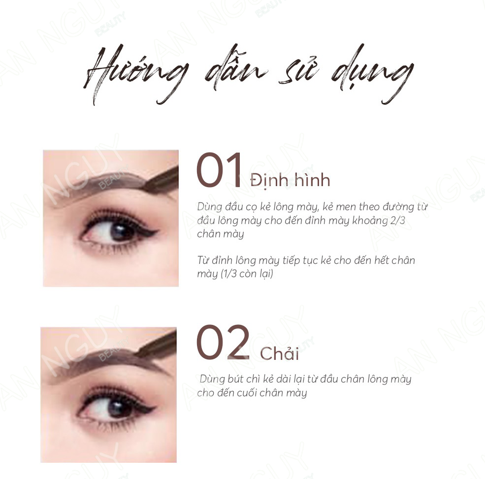 Chì Kẻ Mày 2 Đầu SilkyGirl Hi-Definition Brow Liner Tiện Lợi, Lâu Trôi 0.35gr